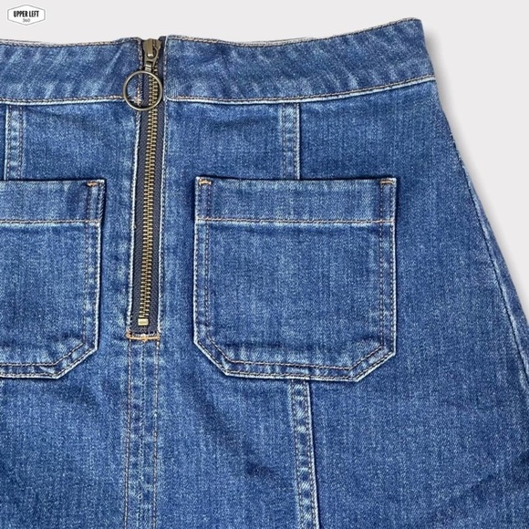 Madewell Zip Denim Jean A-line Skirt with Pockets Style G5457 - Picture 3 of 12